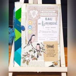 😀 HAND CRAFTED bookpage folder folio with 20 sheets of notepaper